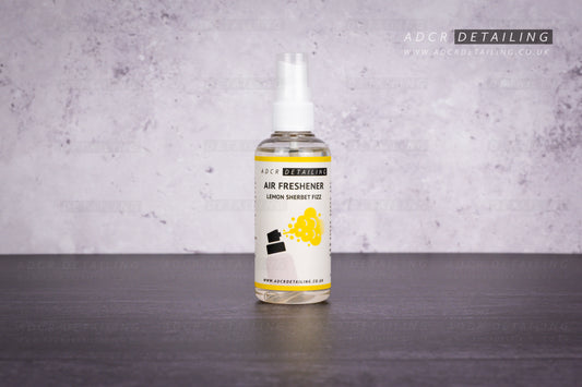 ADCR Detailing Spray Car Air Fresheners 100ml - Spray mist car fragrance. Complete your detail with a fresh scent! Lemon Sherbet Fizz scent - fruity, sweetshop scent.