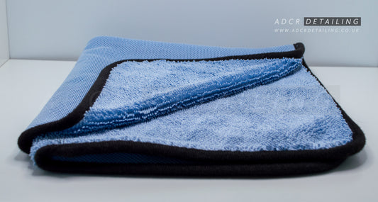 Small Blue Twist Loop Microfibre Drying Towel 620gsm