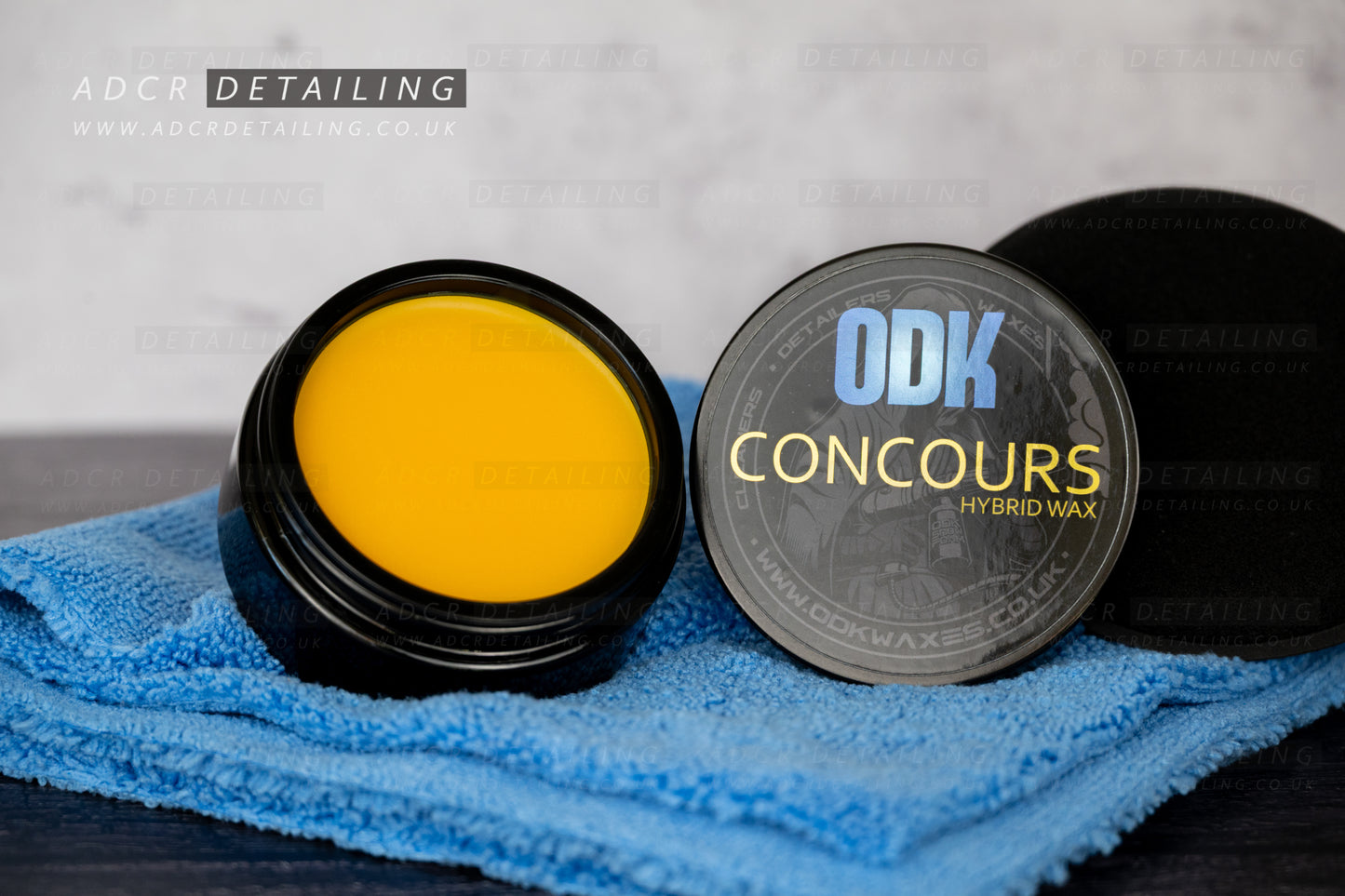 ODK Waxes Concours Hybrid Wax with Microfibre and Sponge Applicator. Premium Detailing Carnauba Wax. Easy to apply and buff, for a deep gloss.