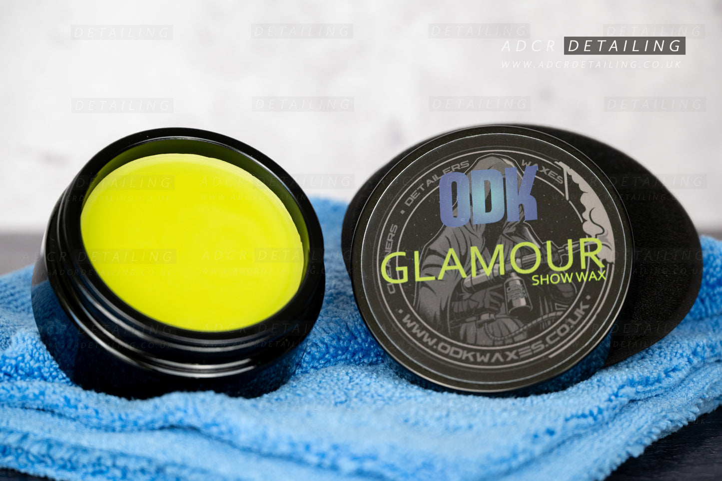 ODK Waxes Glamour Show Wax with Microfibre and Sponge Applicator. Premium Detailing Carnauba Wax. Easy to apply and buff, for a deep gloss.