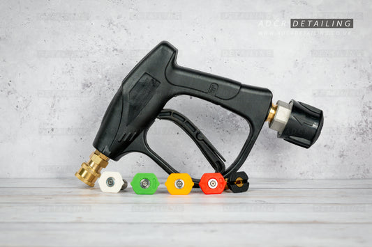 ADCR Detailing Classic Short Trigger Gun compatible with Karcher K Series (K2, K3, K4, K5, K7 etc). The best detailing and valeting short trigger quick release stubby gun.