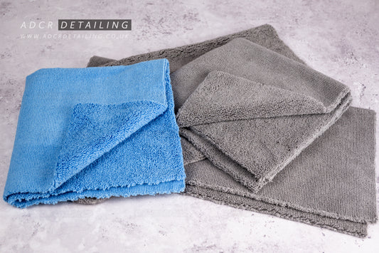 ADCR Detailing Premium Microfibres Edgeless 400GSM Ultra Plush and Short Pile Sides - Blue & Grey