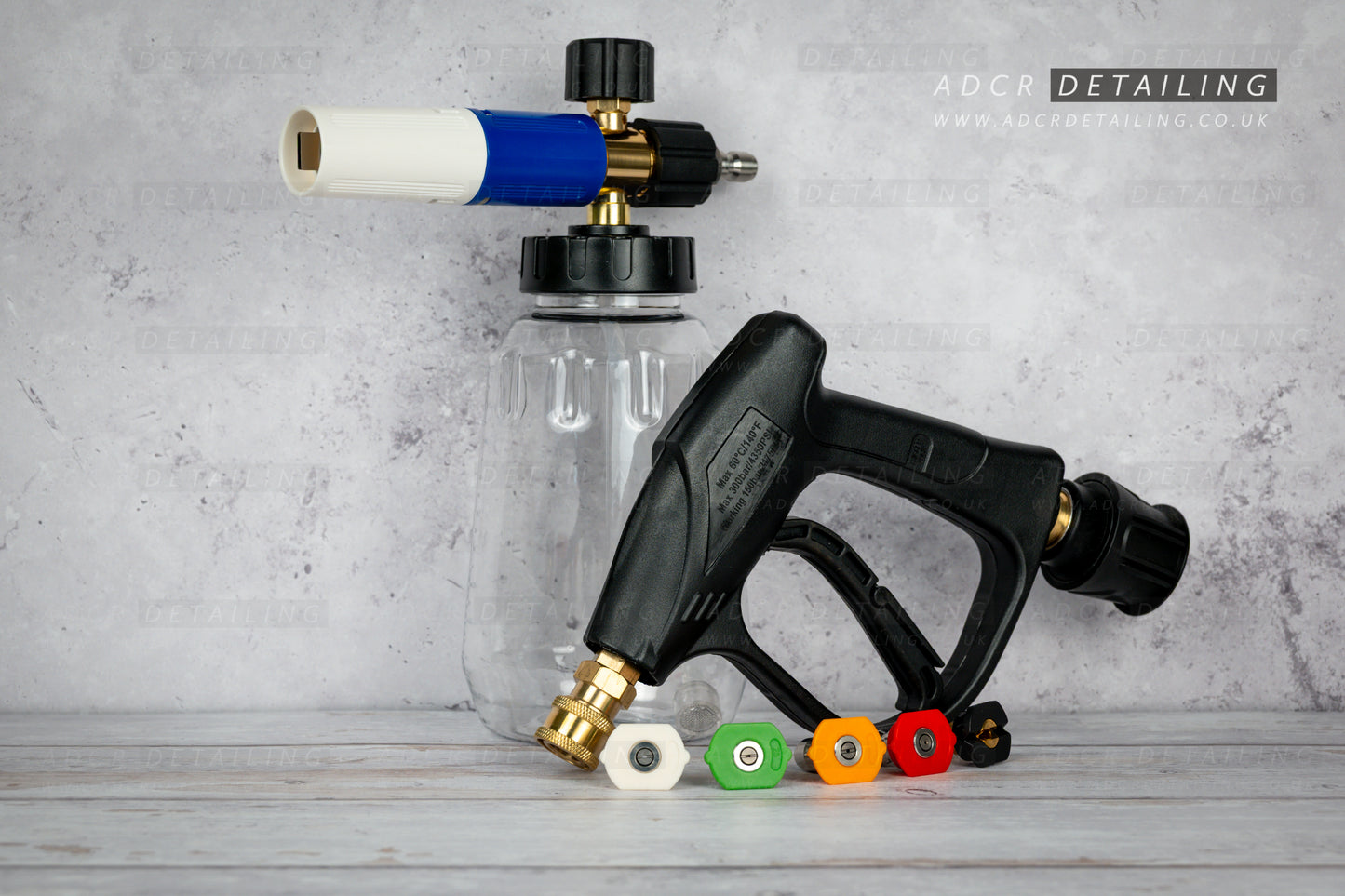 ADCR Detailing Classic Short Trigger Gun, Quick Release Nozzles and Foam Cannon V2 Bundle compatible with Nilfisk C/E/D/P Series. 