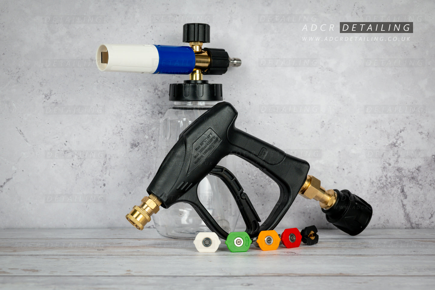 ADCR Detailing Classic Swivel Short Trigger Gun, Quick Release Nozzles and Foam Cannon V2 Bundle compatible with Nilfisk C/E/D/P Series.