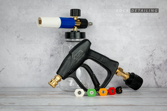 ADCR Detailing Classic Swivel Short Trigger Gun, Quick Release Nozzles and Foam Cannon V2 Bundle compatible with Nilfisk C/E/D/P Series.