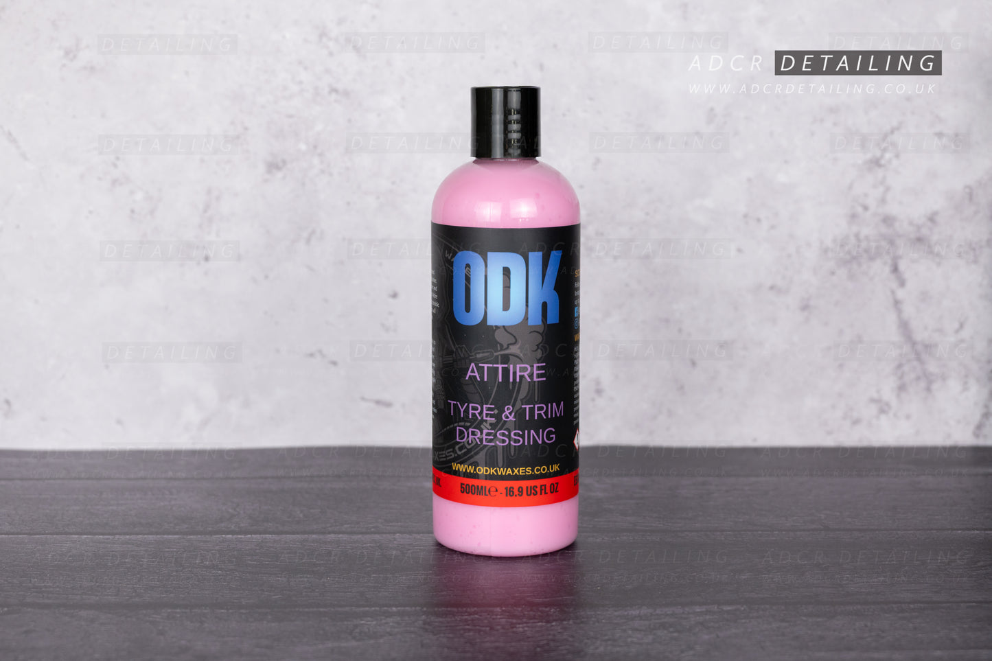ODK Waxes Attire V2 Tyre and Trim Dressing. Water based dressing for car detailing, ideal for tyres and exterior plastic.