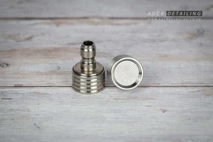 1/4in Quick Release Shower Head Nozzles for car detailing and valeting. Ideal for rinsing door shuts, fuel flaps and frothing up shampoo in detailing buckets.