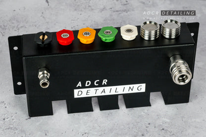 Short Trigger Stubby Gun & Snow Foam Cannon Wall Mount Holder. Including quick release nozzles and extension bars storage. Stainless steel and powder coated metal. Perfect for garages, sheds and vans.