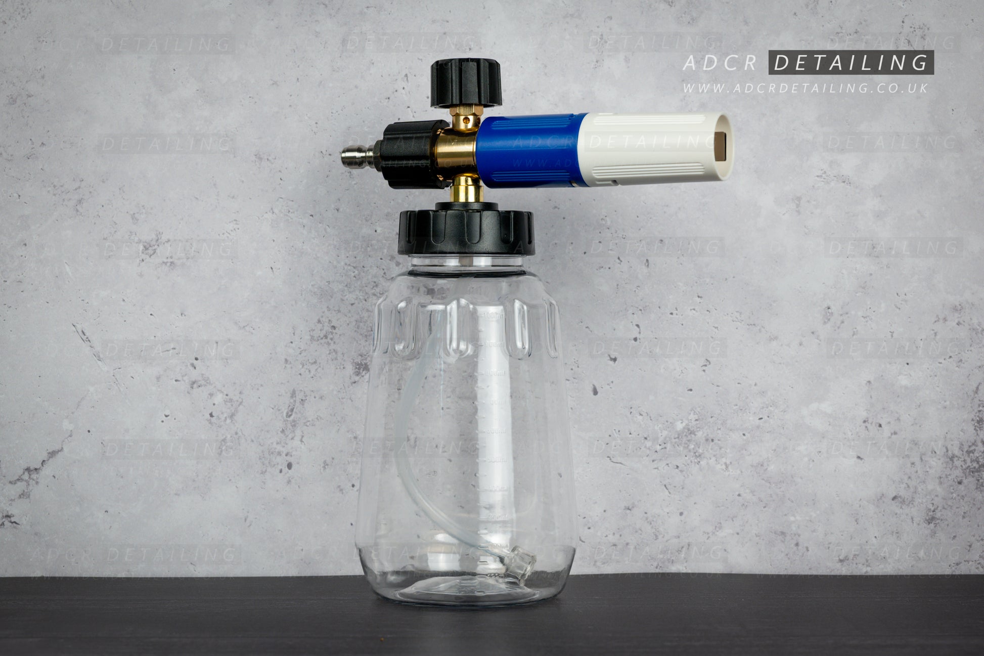 ADCR Detailing Snow Foam Cannon V2 with 1/4in Quick Connector. Thick snow foam at an affordable price. Clear 1L bottle.