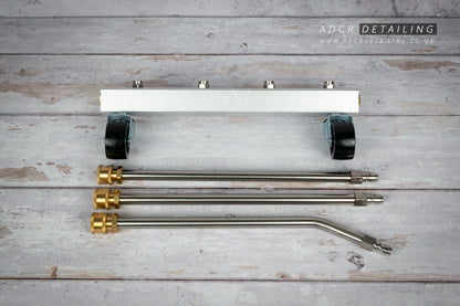 Undercarriage Car Chassis Cleaner 13in on wheels with Quick Release. Protect your car from rust and corrosion, wash away the road salt, grit and dirt to car for your car chassis during the winter. With 3x 1/4in Quick Release Extension Bars.