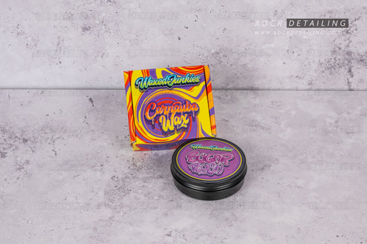 Waxed Junkies Carnauba Traditional Car Wax. Detailing wax with a sweetshop scent. Fantastic value for a luxury British hand-poured wax.