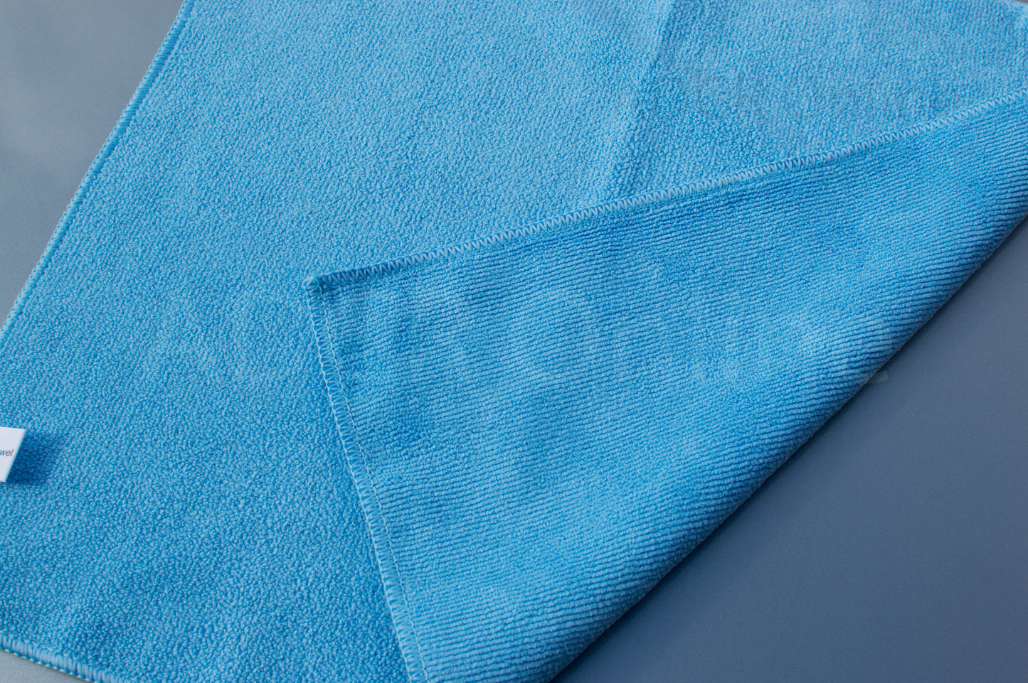Blue General Purpose Microfibre Towel 16x16" 40x40cm 380gsm - 4 Pack